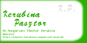 kerubina pasztor business card